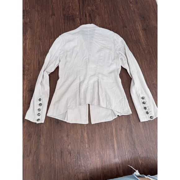 Free People Linen Blend Military Style Light Blazer Small - Picture 5 of 6